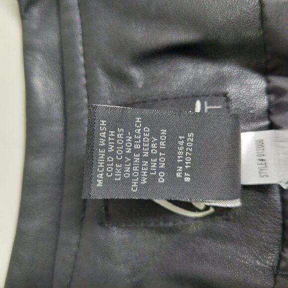 Lane Bryant Motto Jacket Perforated Black 14/16 Biker Asymmetrical Faux Leather - Picture 6 of 9